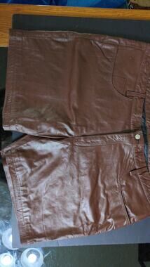 Echtes Leder Mens Genuine Brown Leather Shorts Size 46 Oktoberfest Bavarian